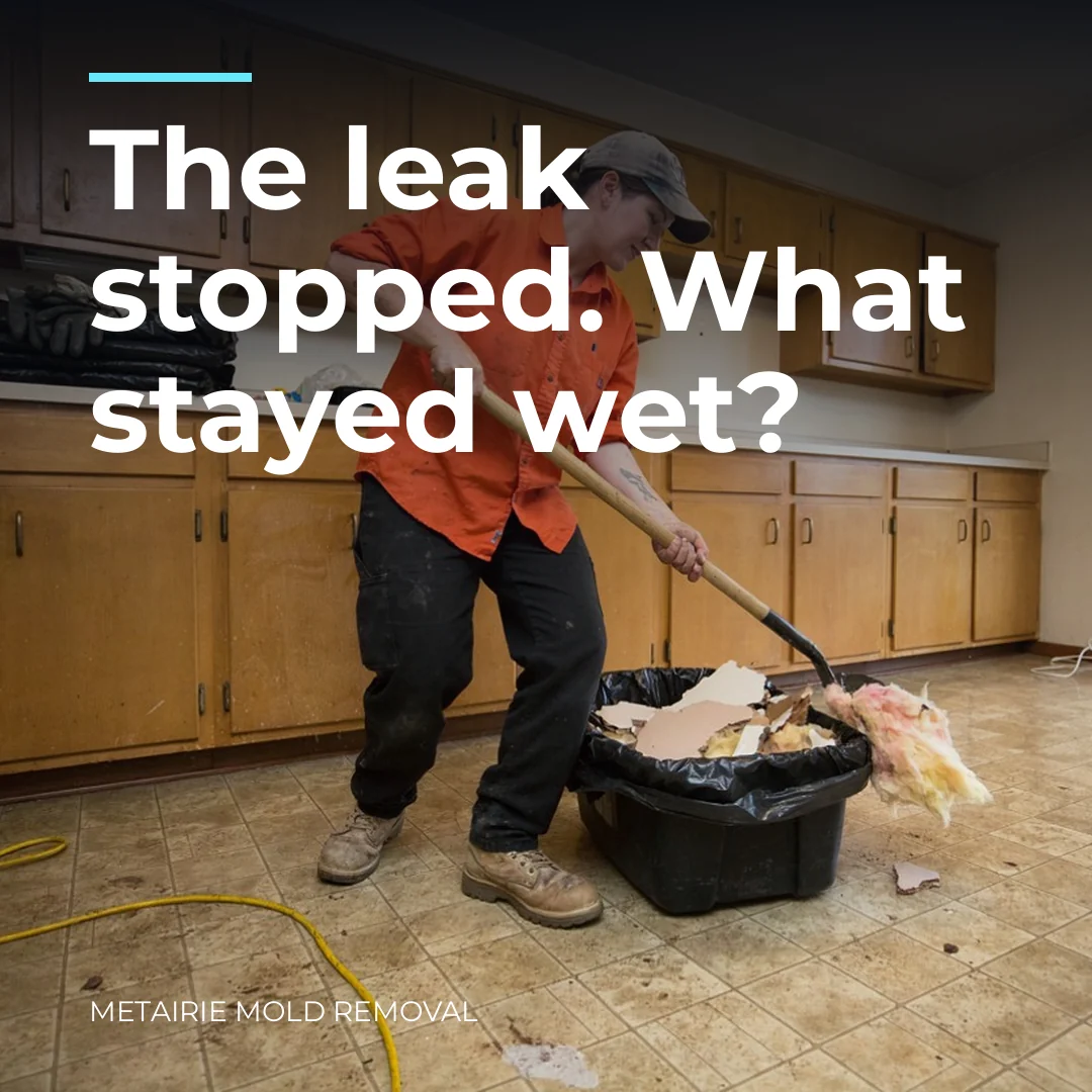 The leak stopped. What stayed wet?